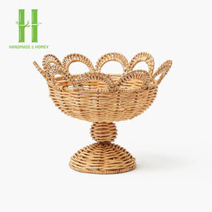 Florero decorativo de ratán tejido a mano Vieira minimalista de alta calidad, jarrón de mesa de ratán, OEM meticuloso de la fábrica de Vietnam - Product Image 3
