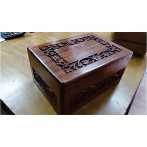 กล่องไม้เนื้อแข็งกันรั่วอย่างยั่งยืนสำหรับตกแต่งบ้านกล่องแกะสลักโลโก้แบบกำหนดเอง - Product Image 1