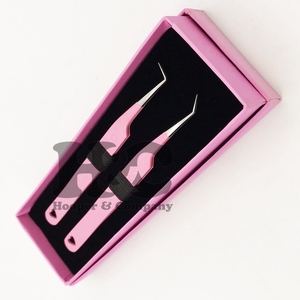 Pinzas de pestañas sostenibles Top Deal con puntas de fibra puntiagudas Logotipo privado Pinzas de extensión de pestañas MINK Punta de fibra de embalaje - Product Image 2