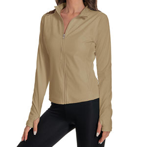 Pantalon de sport de qualité supérieure pour femme, imprimé, avec fermeture éclair, pour la course, l'entraînement, le yoga, séchage rapide, haut de sport à manches longues pour la gym - Product Image 3