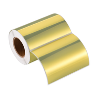 Direktverkauf ab Werk PET Gebürstetes Gold Umweltfreundliche Tintenstrahl- und Laserdruck Selbstklebende Wasserdichte Vinyl-Etiketten Rolle