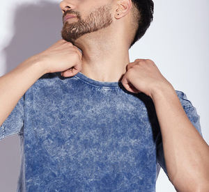 Dikson Deportes de primera calidad Heavyweight Acid Wash Camiseta 100% algodón de gran tamaño Camiseta Vintage en blanco personalizada para hombres - Product Image 5