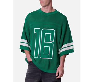 Pull Oversize Homme à Col Rond, <span class=keywords><strong>Tricot</strong></span>é, Style Varsity à <span class=keywords><strong>Maille</strong></span> Ouverte, Personnalisé Automne Hiver, Couleur Unie, Grande Taille - Product Image 4