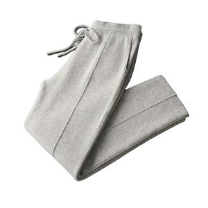 กางเกงทรงดินสอผ้าขนสัตว์แคชเมียร์แท้ 100% สำหรับฤดูใบไม้ร่วงและฤดูหนาว ทรงหลวม สไตล์ลำลอง สำหรับผู้ชาย - Product Image 2