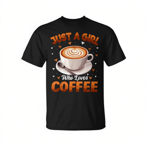 Camiseta con estampado de Just A Girl Who Loves Coffee para mujer, camiseta con gráfico de amante del café - Product Image 2