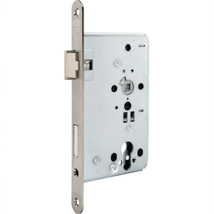 Cerradura de Embutir de Acero Inoxidable DIN 715 PZ 24/65/72/8mm de Diseño Moderno para Muebles, Lado Izquierdo, Clase 4, Llave de Latón Redondeada - Product Image 3