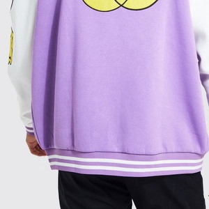 Blouson aviateur universitaire à broderie de roses en laine 100% personnalisé OEM pour hommes et femmes polaire d'hiver de style rue avec tissu en toile - Product Image 3