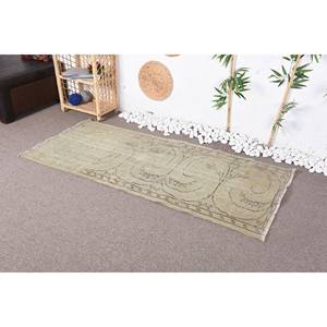 Vintage 2.8 X 6.3ft Vert Laine Tapis Turc Classique Grande Surface Rectangle Abstrait Patchwork Conception Seagrass Latex pour Couloir Utilisation - Product Image 2
