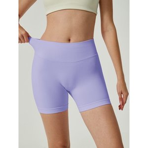<b>Womens</b> Workout Impact <b>Shorts</b> Scrunch Butt Lifting Gym Seamless Booty Biker <b>Shorts</b> Light Blue L - Product Image 3