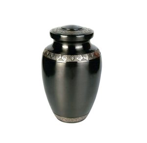 Urnes de crémation pour adultes Gray Golden Strip Design classique Urne commémorative pour cendres Fournitures funéraires Souvenir Urne pour cendres pour adultes - Product Image 3