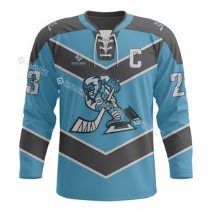 เสื้อฮอกกี้น้ำแข็งแบบมืออาชีพสำหรับทุกเพศ ระบายอากาศได้ดี แห้งเร็ว ผลิตจากผ้าโพลีเอสเตอร์ตาข่าย 100% บริการ OEM ใหม่พร้อมให้บริการ - Product Image 5