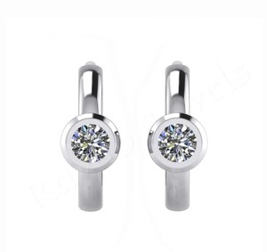 RJE02 personalizado 4mm S925 plata esterlina clásico corazón patrón pendientes sólido 925 Plata CZ aro boda elegante regalo para mujeres - Product Image 2