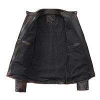 Blouson de pilote en peau de mouton véritable en peau de motard pour homme Blouson et manteaux en cuir véritable