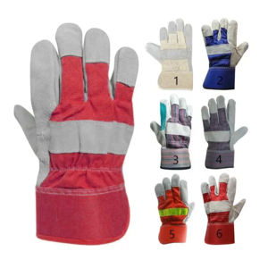 Guantes de trabajo de cuero dividido de piel de vaca de alta resistencia de mejor rendimiento Guantes de seguridad resistentes a la abrasión de protección de manos de seguridad industrial - Product Image 4