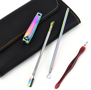 Rainbow Colors 4 Pieces Manicure Pedicure <b>Nail</b> Clippers <b>Kit</b> By Zachary Industries - Product Image 1