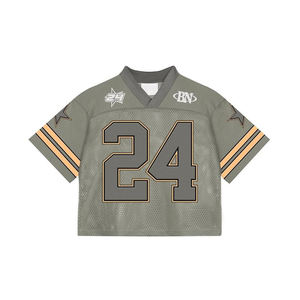 Camiseta de Fútbol Retro Americana de Alta Calidad al por Mayor, Ropa Urbana Personalizada, Corta, Estampada, Transpirable, Talla Grande, Transferencia de Calor 100% - Product Image 3