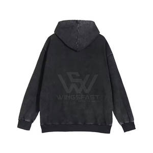 Offre Spéciale Unique Design Hommes Zipper Acid Wash Hoodies Respirant Durable Matériel Basiques Hommes Acid Wash Hoodies - Product Image 6