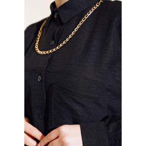 เสื้อลินินกระเป๋าคู่ลำลองสีดำ - Product Image 4