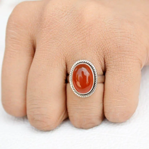 Hecho a mano 925 anillo de piedras preciosas de plata esterlina hermoso diseñador de cornalina joyería de moda clásica regalo para mujeres precio al por mayor - Product Image 1