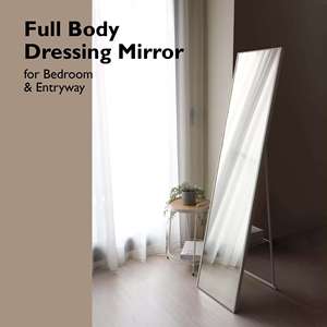 High Quality <b>Tall</b> Mirror <b>Unit</b> Powder Coated Metal Frame With Built In Hooks and Top <b>Shelf</b> Organizer - Product Image 5