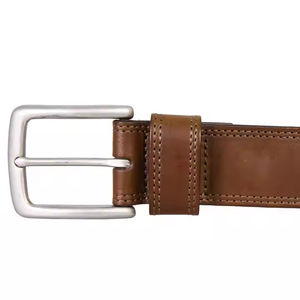 Ceinture en cuir véritable pour homme de luxe avec boucle en acier - Haute qualité, douce, réglable, taille et logo personnalisables - Product Image 6