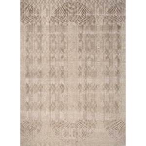 พรมปูพื้น Aakar by Kavi รุ่น Large Area Eskn-339 สีงาช้าง ทำด้วยมือจากขนสัตว์และไหมไผ่ ลายเรขาคณิต รูปทรงสี่เหลี่ยมผืนผ้า เหมาะสำหรับห้องโถงและห้องต่างๆ ใช้ในบ้าน - Product Image 1