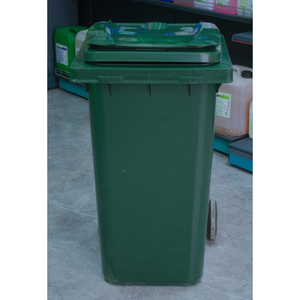 Contenedor de basura de plástico ecológico verde de alta calidad de 120L/240L, larga vida útil, estructura de pie fácil de limpiar para interiores - Product Image 1