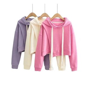 100% Cotton High Quality <b>Winter</b> Embroidered Women's Cropped Hoodie Crop <b>Top</b> Gym Workout Training - Product Image 6