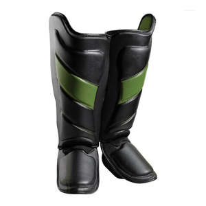 Almohadillas de Kickboxing MMA, Protector de cuero, protectores de pies para piernas para Muay Thai y correas de Espinilla de boxeo para Protección deportiva - Product Image 6