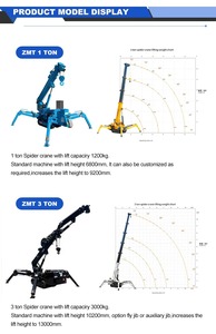 Grue araignée diesel 10 tonnes à flèche longue, hauteur de levage 15-20m, conception télescopique, rayon de braquage court pour extérieur/intérieur - Product Image 2