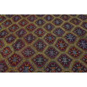 Turkish Large Rug, 6.2x10.2 ft Vintage Rug, <b>Red</b> Check <b>Wool</b> Rug - Product Image 5