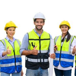 เสื้อกั๊กนิรภัย Hi-Vis เครื่องแบบอุตสาหกรรมชุดทำงานมีกระเป๋าสะท้อนแสงสำหรับงานก่อสร้างโลโก้ตามสั่งมองเห็นได้ชัดเจน - Product Image 6