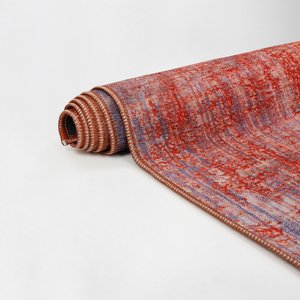 Alfombra Moderna Plegable y Lavable con Diseño Abstracto Turco Art Deco en Terracota Azul, Impresión Digital, OEM ODM - Product Image 4