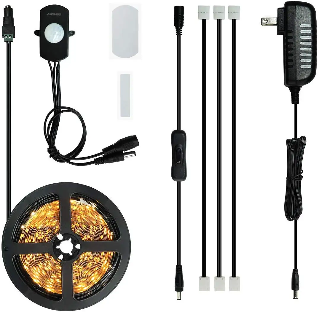 Motion Sensor Lighting Kit Extendable,Power Adapter for Gun Safe Light,Cabinet Strip Light with PIR Motion Sensor