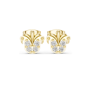 Boucles d'oreilles florales en diamant, diamants de laboratoire de 0,28 carat, or 18 carats, 14 carats, 10 carats et argent 925, options or blanc, or jaune, or rose - Product Image 2