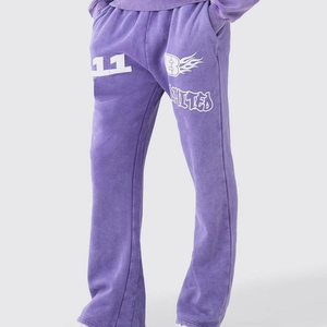 Ensemble deux pièces personnalisé grande taille pour hommes Pantalon à capuche léger et respirant coupe ajustée Logo imprimé sur le devant Motif uni Vêtements d'hiver - Product Image 6