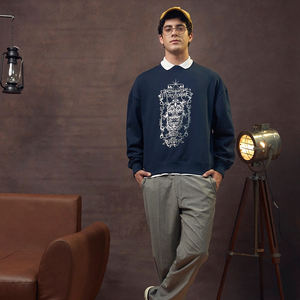 เสื้อสเวตเชิ้ตคอกลมผ้าฝ้าย 100% พิมพ์ลายโลโก้ตามสั่ง ทรงปกติสำหรับผู้ชาย ไซส์ XS ผ้าฟลีซสำหรับฤดูหนาว ลายพิมพ์แบบนูน 3 มิติ - Product Image 4