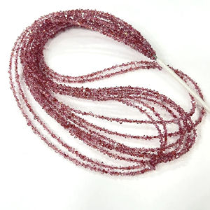 ลูกปัดควอตซ์เคลือบเพชรเฮอร์คิมาร์ สีชมพูโทแพซธรรมชาติ คุณภาพ AAA ขนาด 2-3 มม. - Product Image 1