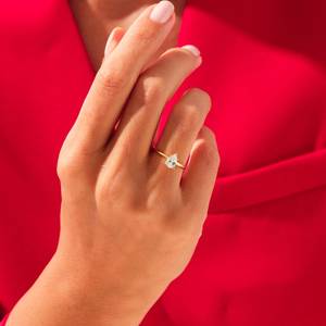 Bague en argent sterling 925 plaqué or excellente qualité certifiée GRA en forme de poire Moissanite originale en pierre précieuse faite à la main - Product Image 2