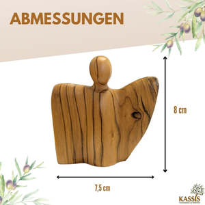 Figurine d'ange ailé en bois d'olivier - fabriquée à Bethléem - Product Image 4