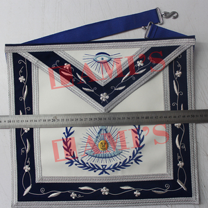 Delantal Past Masters con borde bordado 100% Delantal de piel de cordero Delantal personalizado Masonic Regalia - Product Image 5
