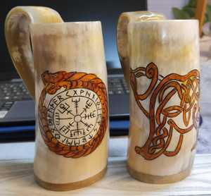 Cuerno Tazas para beber Real Cualquier tipo de tallado Artesanía Estilo animal Decoración pulida Navidad - Product Image 2