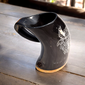 Jarra de cuerno real vikingo-recipiente para beber medieval tallado duradero seguro de grado alimenticio para celebraciones de Cosplay y decoración de bodas - Product Image 5