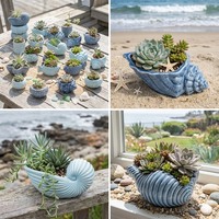 Prix de Gros Négociable Pot de Fleurs en Céramique Personnalisé, Vases et Jardinières en Forme d'Étoile de Mer, Vases à Succulentes en Céramique, Petits Pots de Fleurs