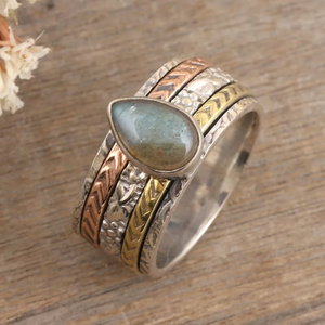 Diseño de moda Unisex 925 anillo de labradorita de plata esterlina clásico hecho a mano joyería de boda protección de piedras preciosas para fiestas regalos - Product Image 5