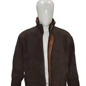 Mantel kulit pria Longmire Sheriff coklat, mantel kulit klasik bahan Suede kulit sapi asli warna coklat antik Robert Taylor