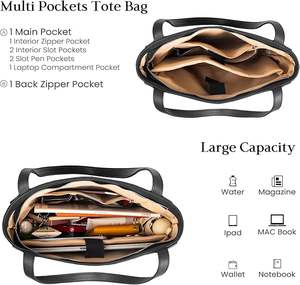 OEM Customized Genuine Cowhide Leather <b>Ladies</b> Tote <b>Bag</b> for Women Stylish Elegant Fashion <b>Shoulder</b> <b>Bag</b> Wholesale Handbag - Product Image 3