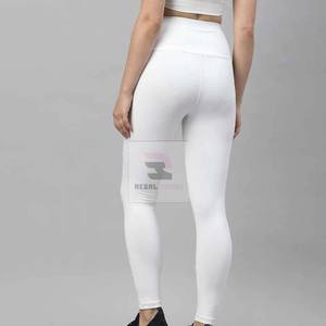 Leggings de mujer con logotipo personalizado Leggings de algodón 100% Talle alto para mujer - Product Image 3