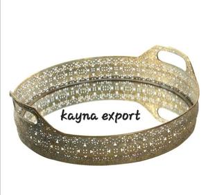 Decoración DE BODA Regalo Propósito Decorativo Metal Diseñador Espejo Bandeja Oro Acabado Rectángulo Hermoso Borde Espejo Arte Decoración - Product Image 2