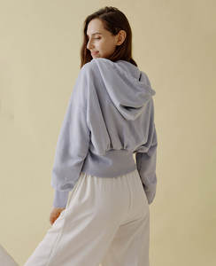 Nouveau pull à capuche en polaire imprimé surdimensionné pour femmes à manches longues sans cordon de serrage hiver décontracté sweats à capuche tricotés solides pour femme - Product Image 6